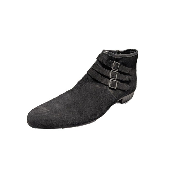 Osos Suede Black Ankle Zip Boots Booties  Size 10-11 Women Unisex men - Picture 1 of 10